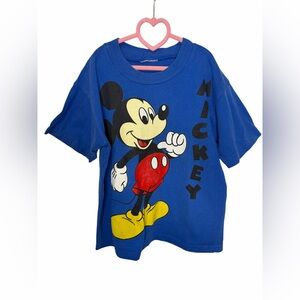 Vintage Mickey Mouse Blue Graphic T-Shirt – Kids (Approx Size 8–10)